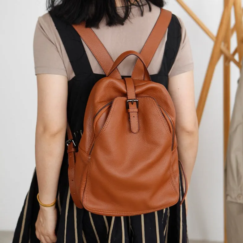 Small Ladies Leather Rucksack Stylish Backpacks For Women