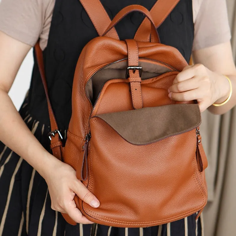 Small Ladies Leather Rucksack Stylish Backpacks For Women