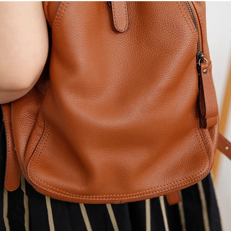 Small Ladies Leather Rucksack Stylish Backpacks For Women