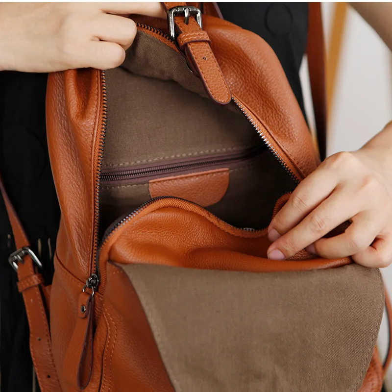 Small Ladies Leather Rucksack Stylish Backpacks For Women