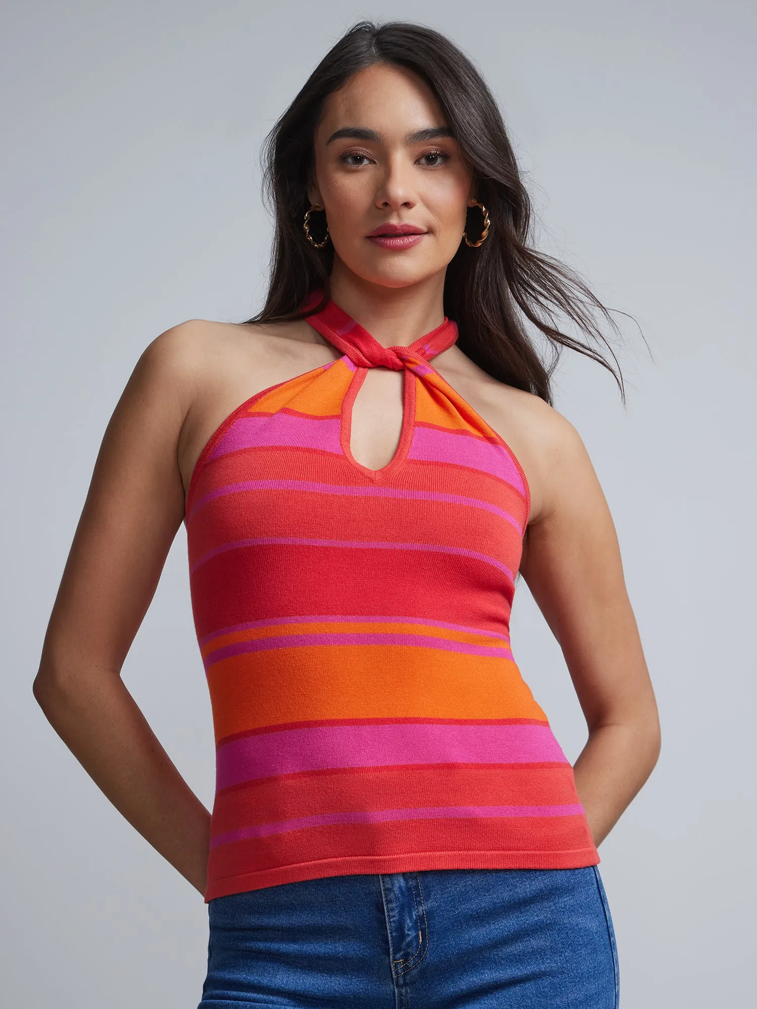 Striped Halterneck Sweater