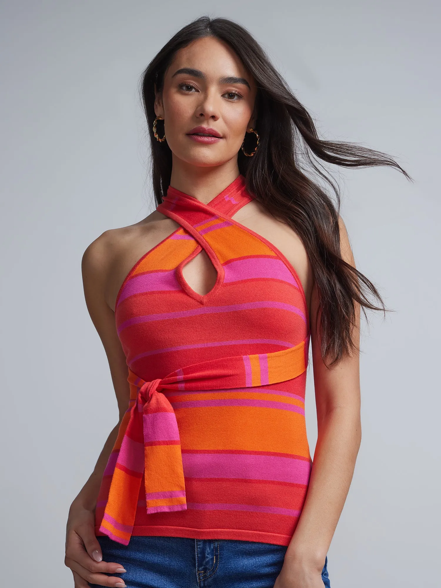 Striped Halterneck Sweater