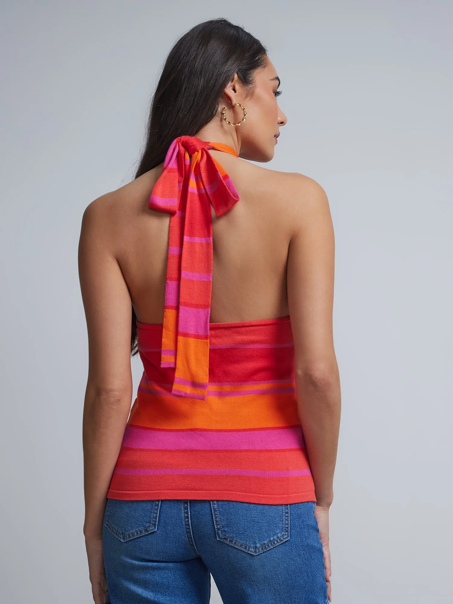 Striped Halterneck Sweater