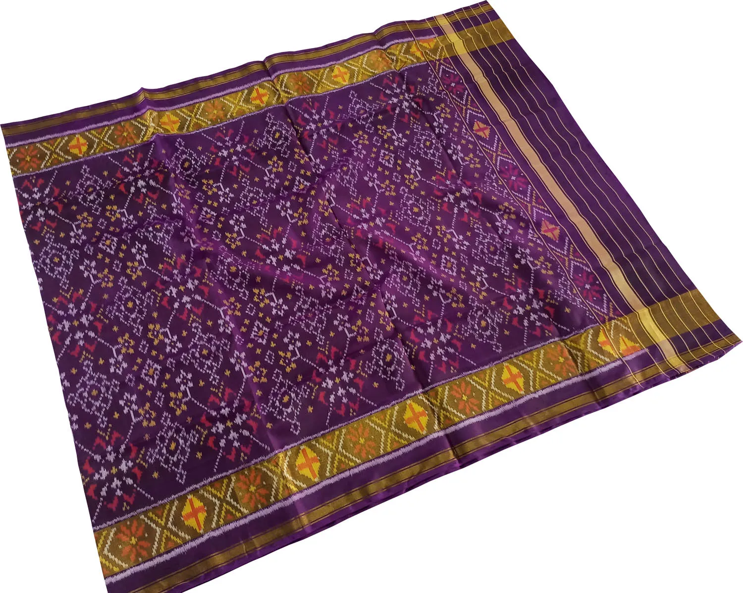 Stunning Purple Patola Handloom Ikat Silk Dupatta