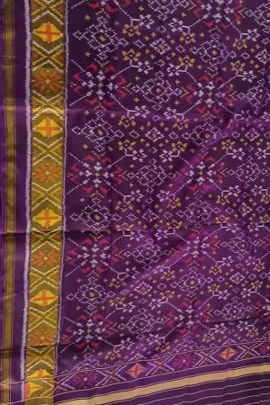 Stunning Purple Patola Handloom Ikat Silk Dupatta