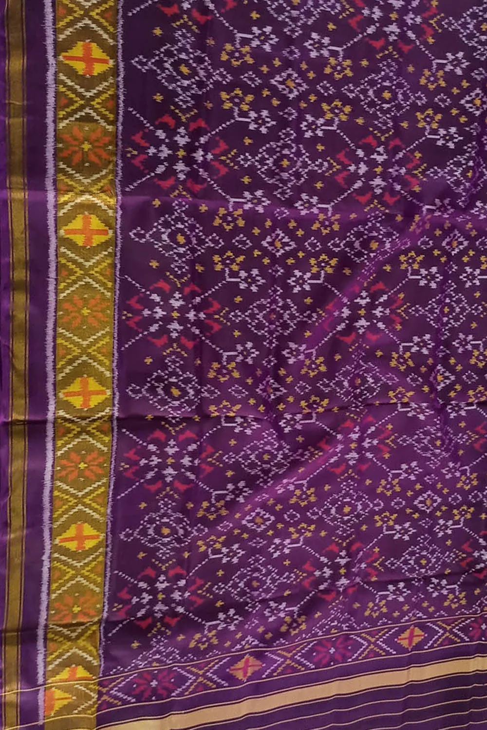 Stunning Purple Patola Handloom Ikat Silk Dupatta