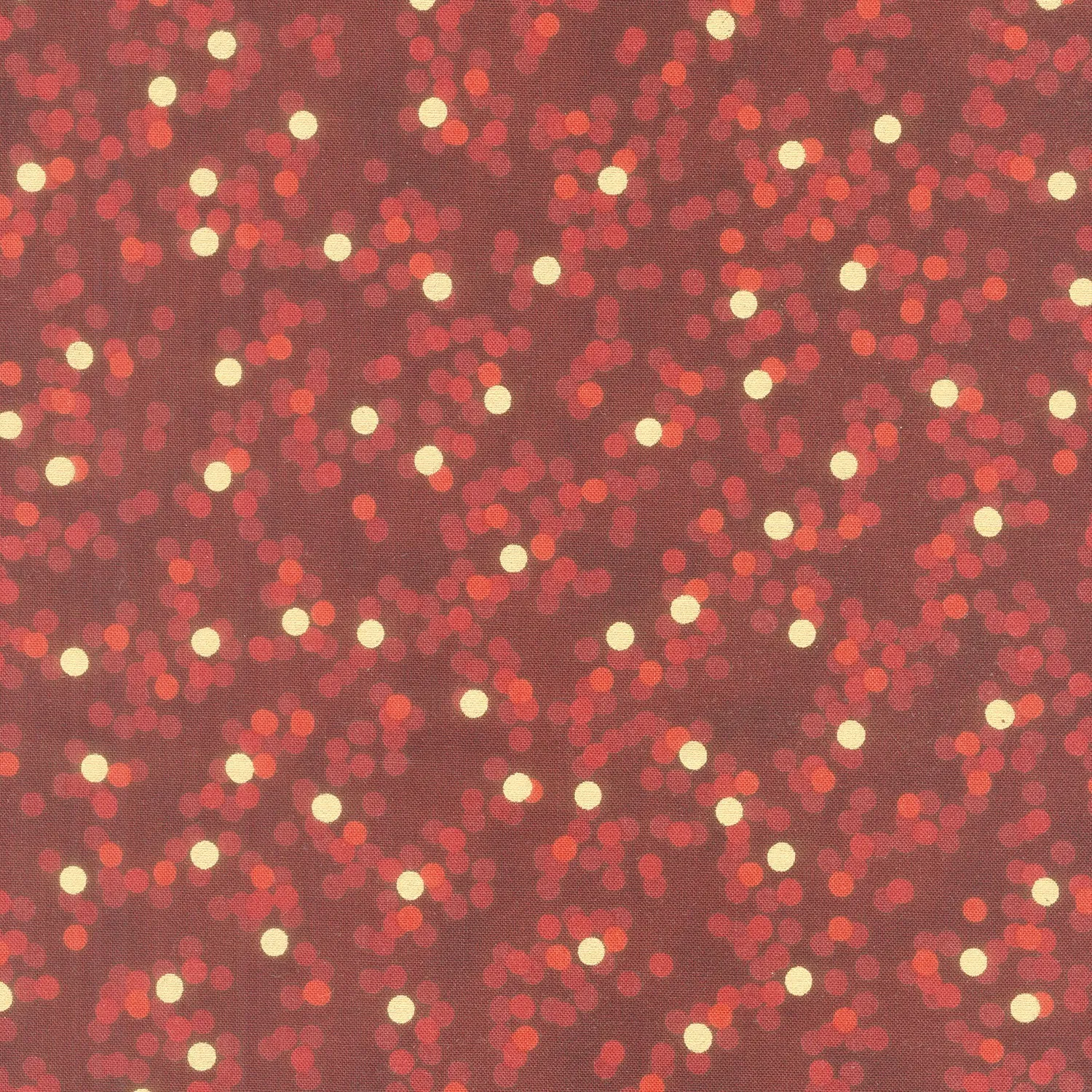 Sweet Pumpkin Spice - Dots Cranberry Metallic Yardage