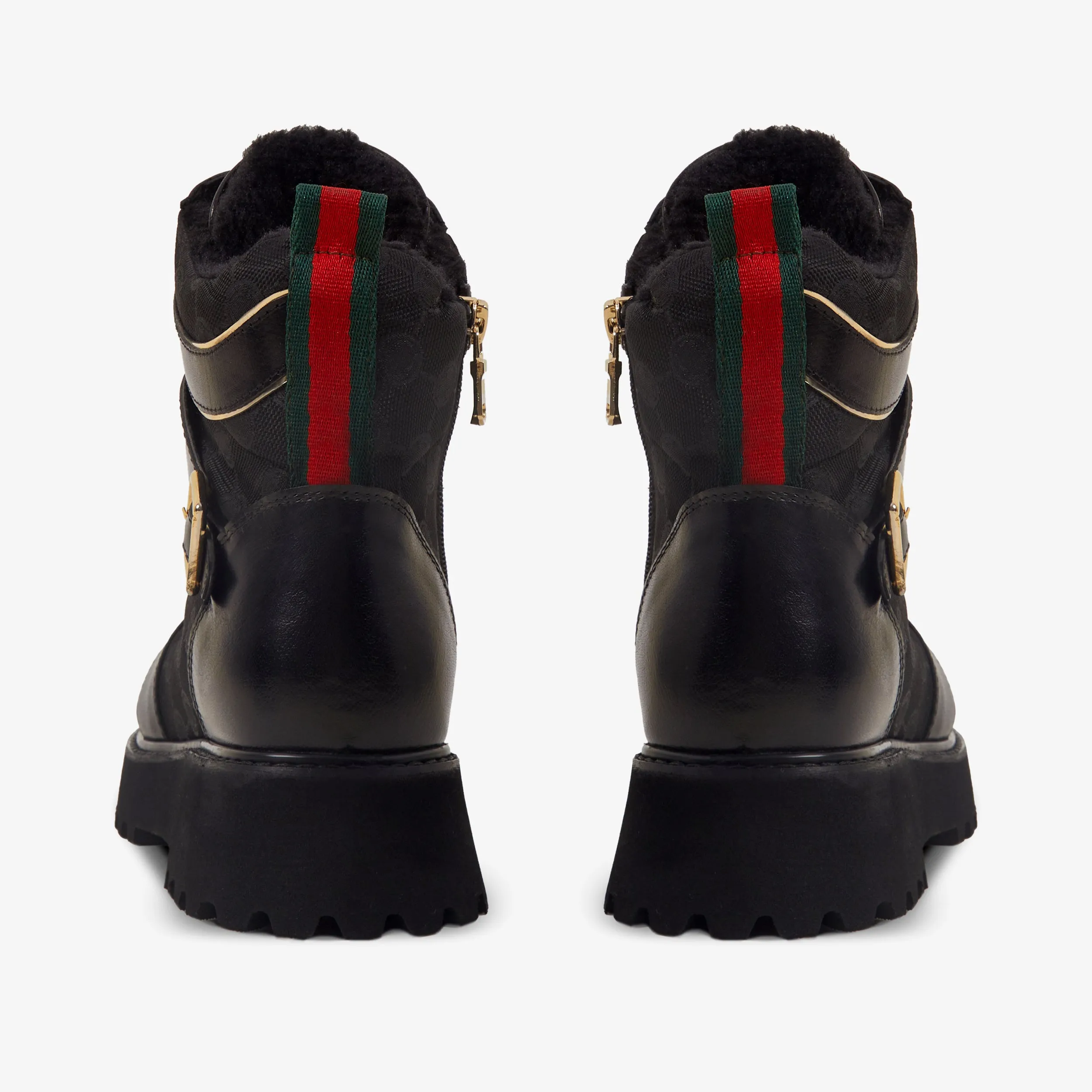 The Boston Black Leather Lace-Up Ankle Women Boot With a Side Zipper