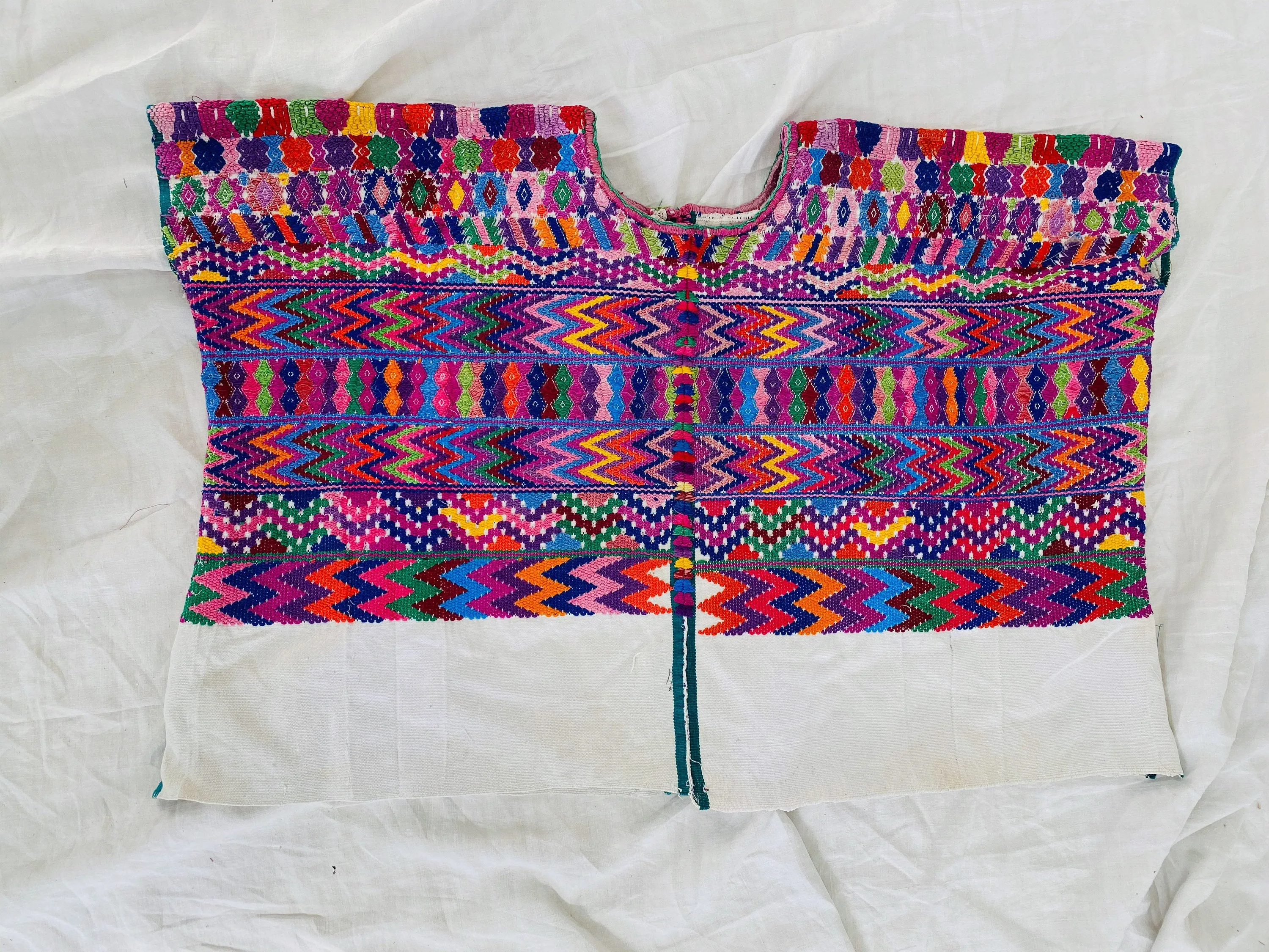 Vintage Guatemalan Huipil. San Pedro Sacatepequez. Hand-Embroidered