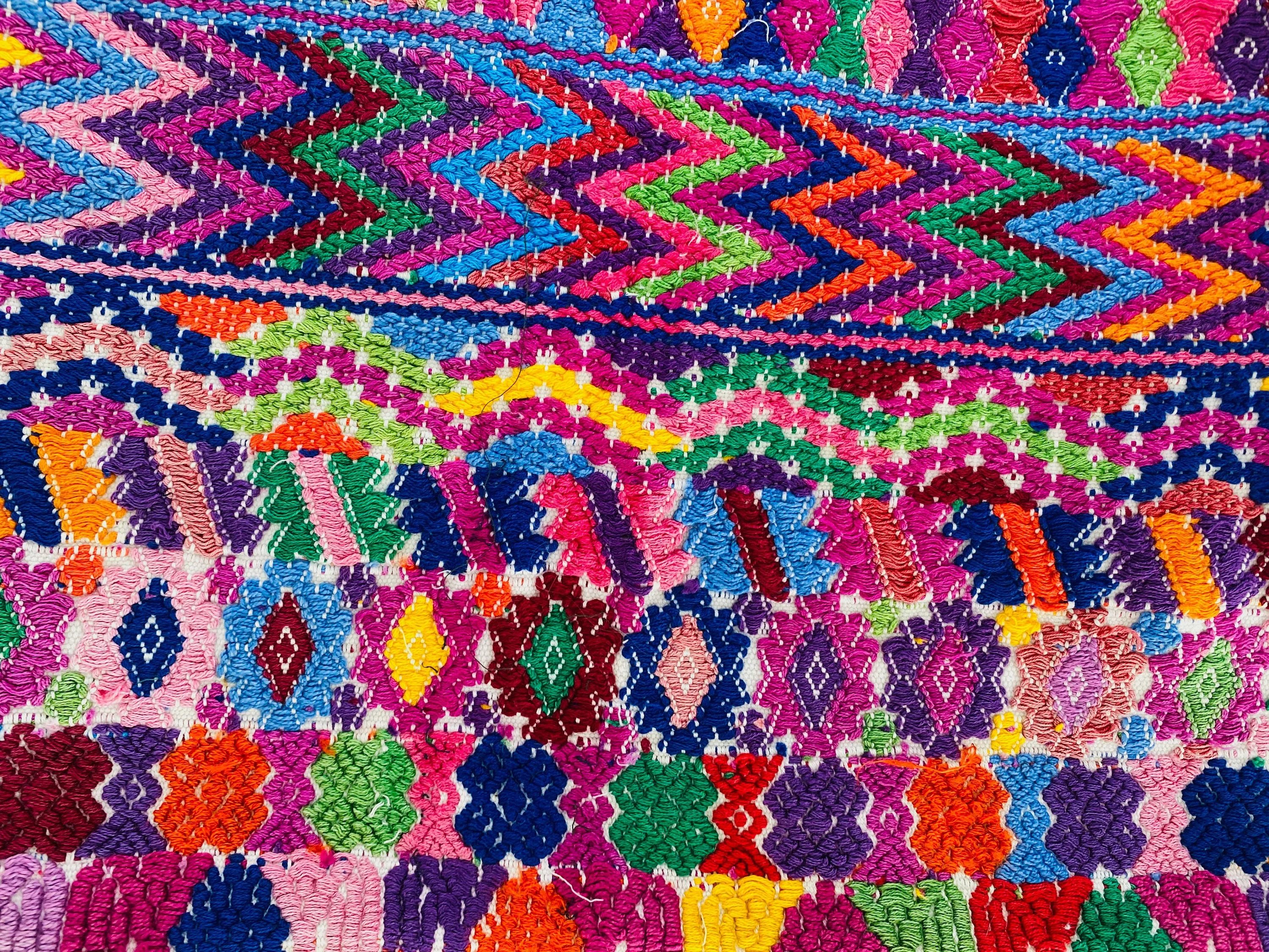 Vintage Guatemalan Huipil. San Pedro Sacatepequez. Hand-Embroidered