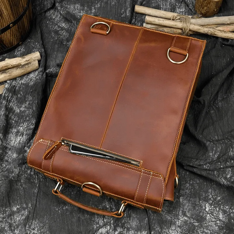 Vintage Style Genuine Leather Backpack Daypack Travel Bag
