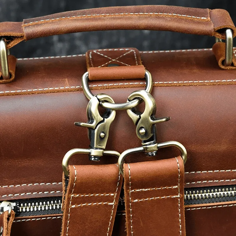 Vintage Style Genuine Leather Backpack Daypack Travel Bag