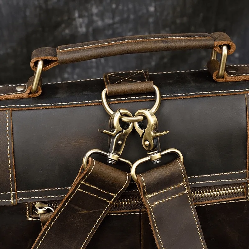 Vintage Style Genuine Leather Backpack Daypack Travel Bag