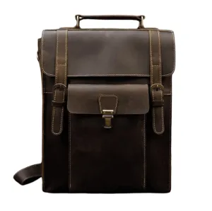 Vintage Style Genuine Leather Backpack Daypack Travel Bag