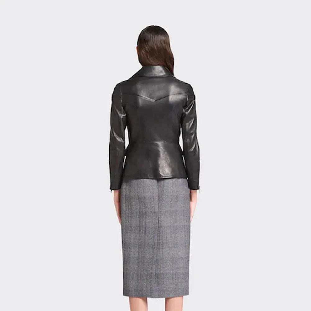 Women's biker leather jacket