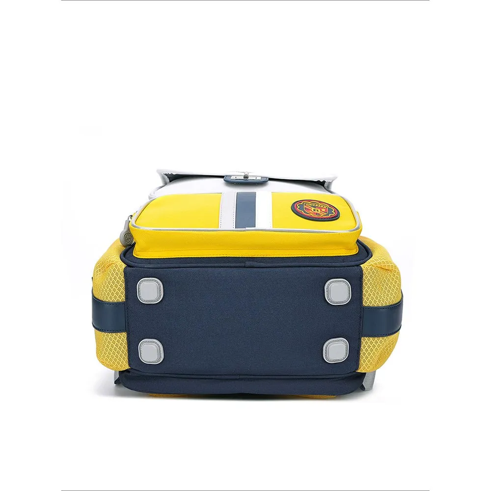 Yellow & Navy 3 stripes Ergonomic School Backpack for Kids