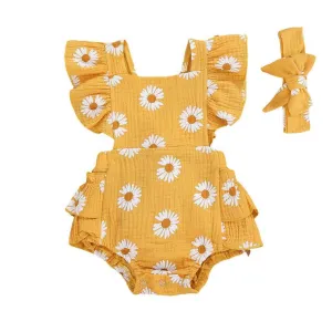 Yellow Daisies Baby Romper