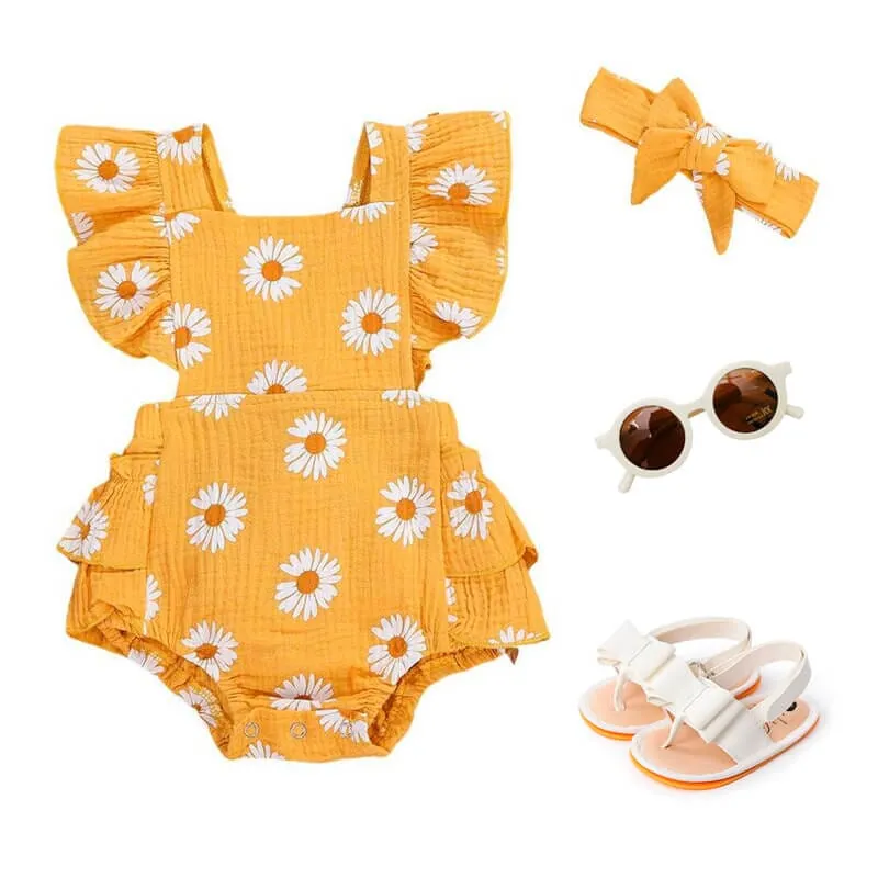 Yellow Daisies Baby Romper